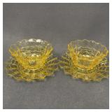 Cambridge Cascade Glass Dessert Bowls and Saucers