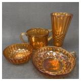 Jeanette Marigold Carnival Glass Aunt Polly Lot