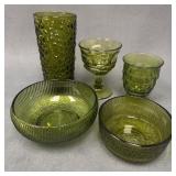 Avocado Green Glassware, E.O. Brody Bowl