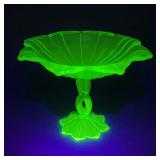 Westmoreland Uranium Glass Compote Bowl