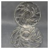 Indiana Glass Oleander Willow Platters Pair