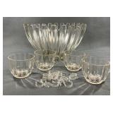 1960s Federal Glass Celestial Punch Bowl Set