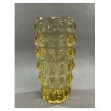 1960s Czech Yellow Glass Pineapple Vase 8 in