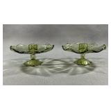 Viking Epic Avocado Green 6-Petal Candlestick Pair