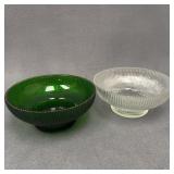 Hoosier Glass Bowls, Ribbed, Design No. 4054, Pair