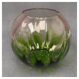 Vintage Czechoslovakian Green Glass Vase