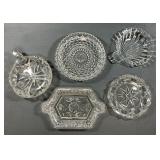 5 Pressed & Depression Glass Serving Dishes