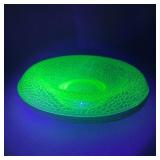 LE Smith Uranium Glass By Cracky Console Bowl