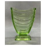 Sowerby Green Glass Art Deco Vase, c.1930