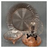 Jeanette Glass Pink Swirl Set