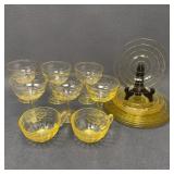 Anchor Hocking Block Optic Topaz Glass Set