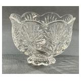 Vintage Pressed Glass Pinwheel & Fan Bowl 5in