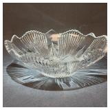 Vintage Cut Crystal Bowl with Starburst Pattern