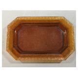 Circa 1925-1935 Amber Glass Octagonal Tray