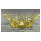 Yellow Indiana Glass Pyramid Bowl