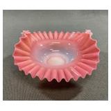 Victorian Pink Cased Opalescent Brides Bowl