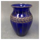 Vintage Cobalt Blue Czech Glass Vase