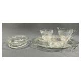 Jeannette Glass Sunburst Herringbone Set, 1930s