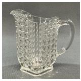 Jeanette Cubist Clear Glass Creamer, c. 1930, 5"