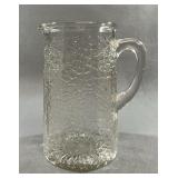 Federal Glass Jack Frost Clear Crackle Pitcher