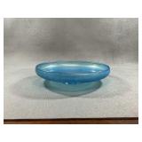 Fenton Celeste Blue Iridescent Glass Console Bowl