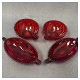 Imperial Ruby Glass Little Jewel Bowls, 4 Pc Set