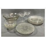 13pc L.E. Smith By Cracky Crackle Glass Tableware