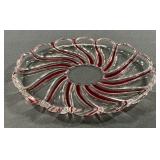 Mikasa Peppermint Swirl Oval Glass Platter 9"