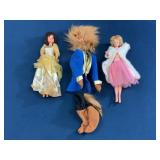 3 Fashion Dolls with Outfits and Beast Figure