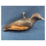 Hand-Carved Wooden Bird Decoy Signed S Stidfole