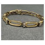 14k Gold Diamond Link Bracelet