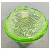 Murano Green Aventurine Latticino Glass Bowl