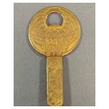 Japanese Brass Bottle Opener With Phoenix Motif
