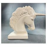 White Ceramic Unicorn Head Figurine
