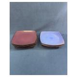 Gibson Home Ceramic Square Plates, Set of 8