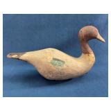 Hand-Painted Wooden Teal Duck Decoy