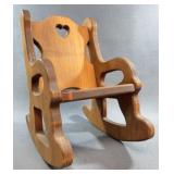 Wooden Doll Rocking Chair With Heart Cutout