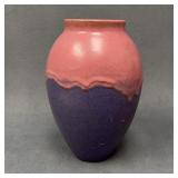 Drilled Fulper Vase with Pink and Purple Glaze