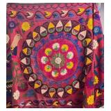 Uzbek Suzani Textile, Approx 88x57, Embroidered
