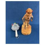 Native American Carved Figure and Painted Rattle