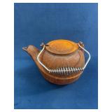 Vintage Cast Iron Teapot With Metal Handle