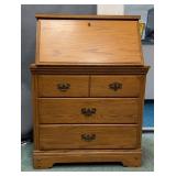 Wood Secretary Desk with Drawers and Cubby Storage