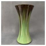 Fulper Pottery Flared Green and Brown Vase