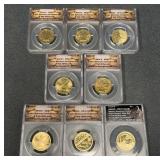 Eight Certified U.S. Innovation Dollar Coins