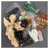 Stones, Angels, Plaques & Figurines Lot