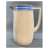 Art Deco Cream and Blue Ceramic Pitcher