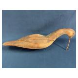 Hand-Carved Wooden Shorebird Decoy