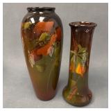 Weller Louwelsa Signed Vase and Unsigned Vase Pair