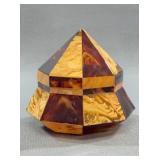Geometric Amber-Colored Bakelite Lidded Box