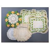 Crocheted and Textile Doilies, Various